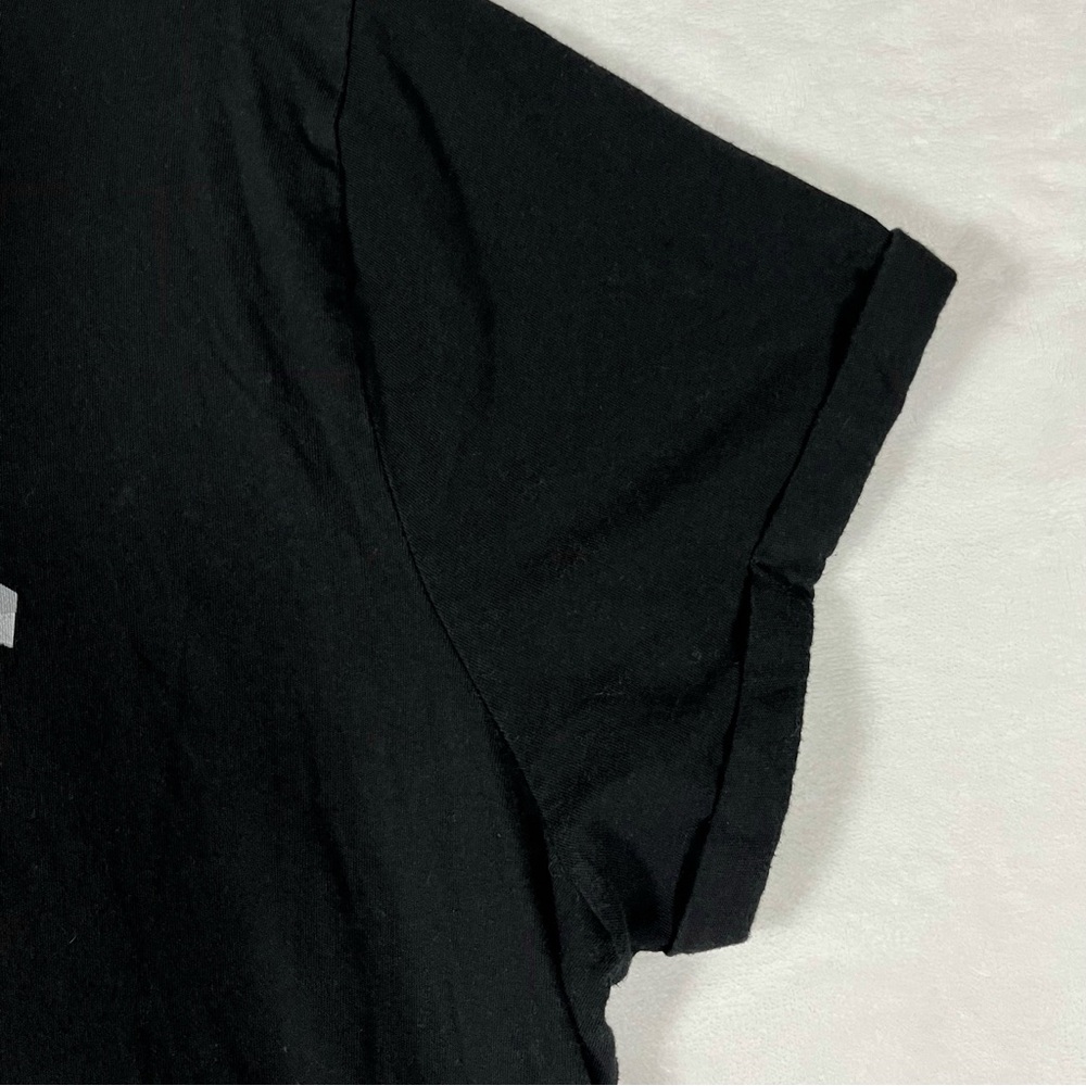 LUCKY BRAND Black Camo Print Spell Out Logo Rolled Sleeve Tee T-Shirt Top 3X - Picture 5 of 7
